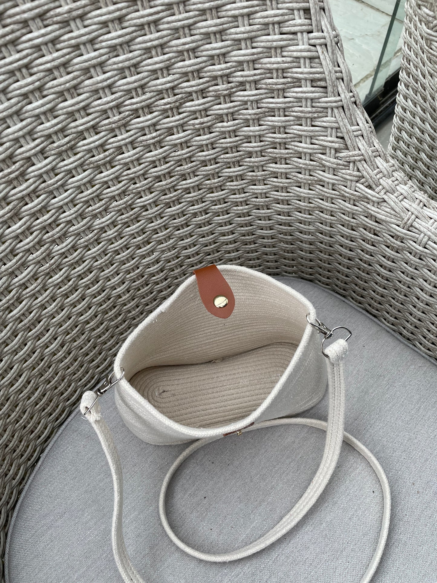 Corded crossbody bag