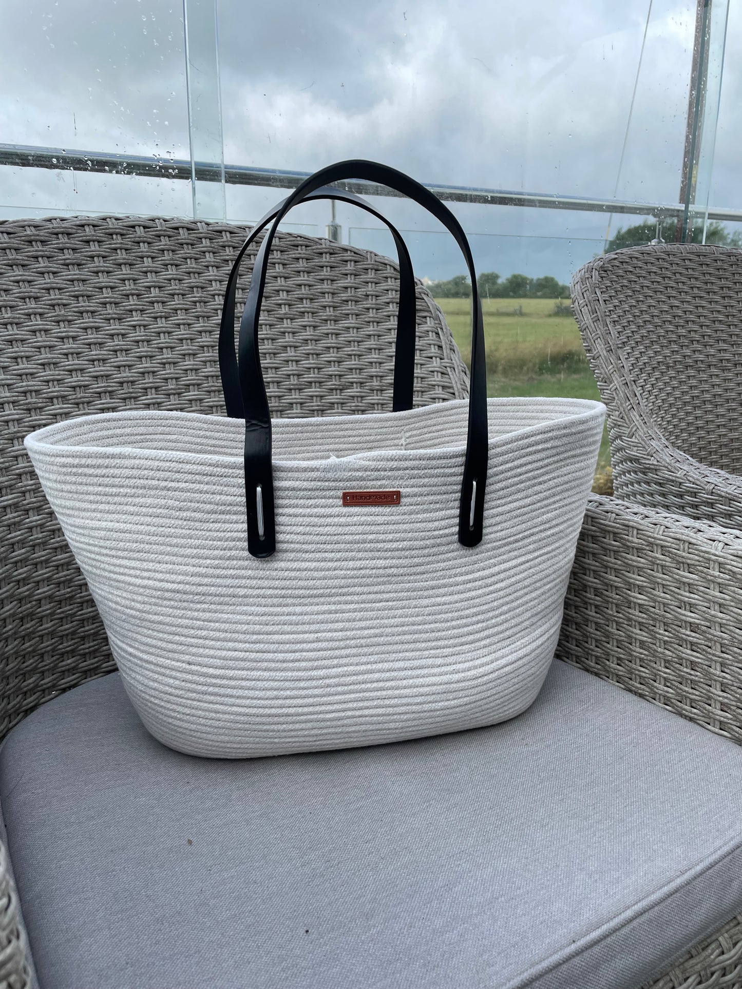 Corded basket bag