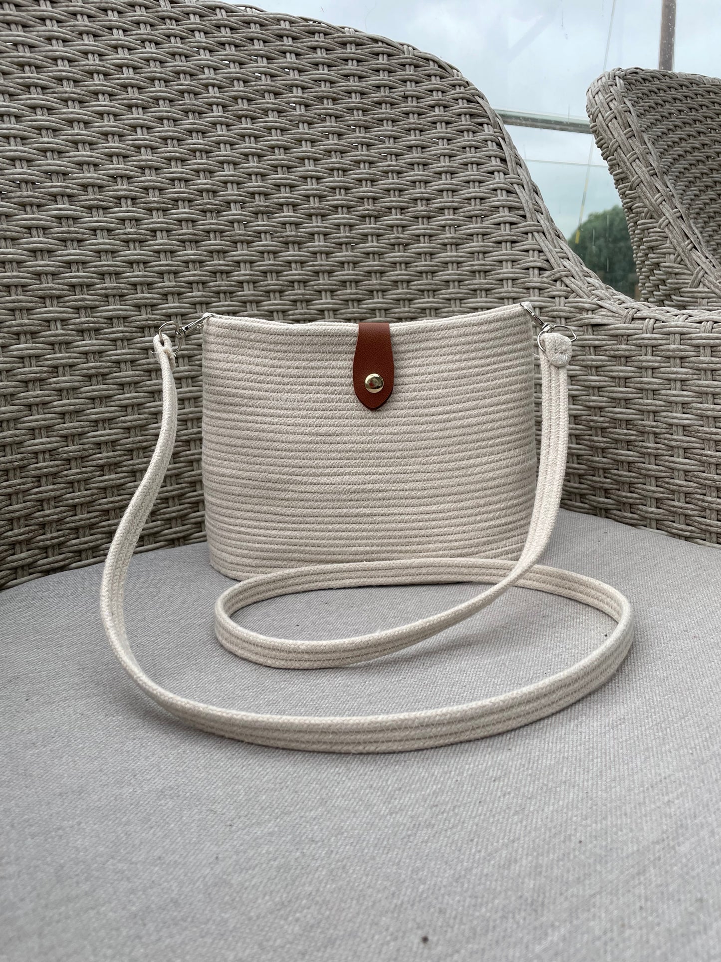 Corded crossbody bag